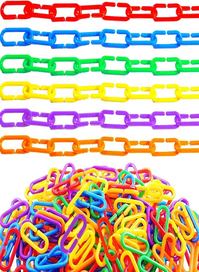 Bbiamsleep 600 Pcs Plastic Chain Links 6 Colors Counting Linking Activity Kit for Fine Motor Color Recognition Counting Sorting Skills - Image 1